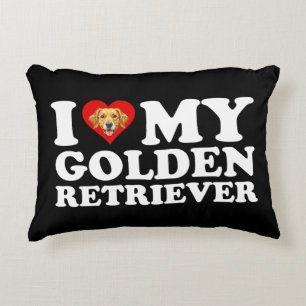 Coussins Décoratifs J'adore (Cœur) mon Golden Retriever