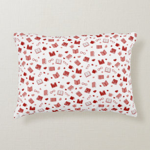 Coussins Décoratifs J'adore les livres et la lecture de motif rouge mi