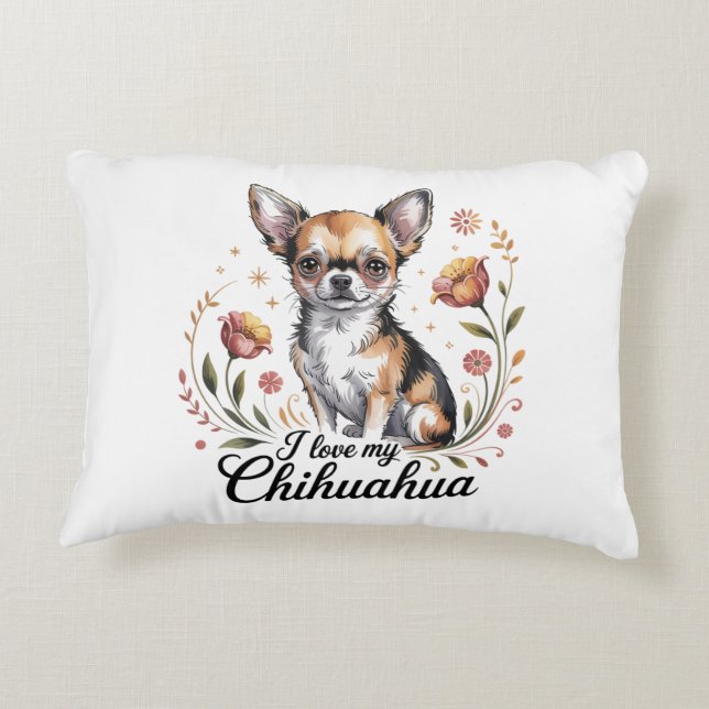 Coussins Décoratifs J'adore mon chihuahua  (Dos)