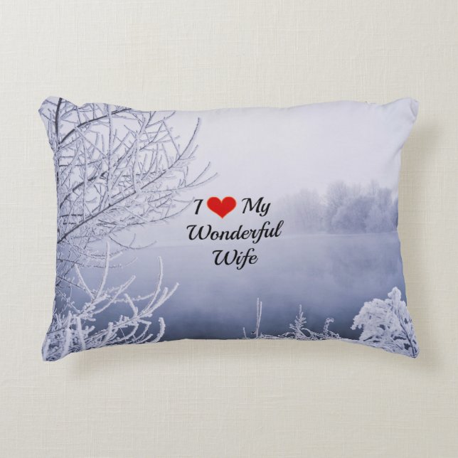 Coussins Décoratifs J'Aime Ma Merveilleuse Femme (Devant)