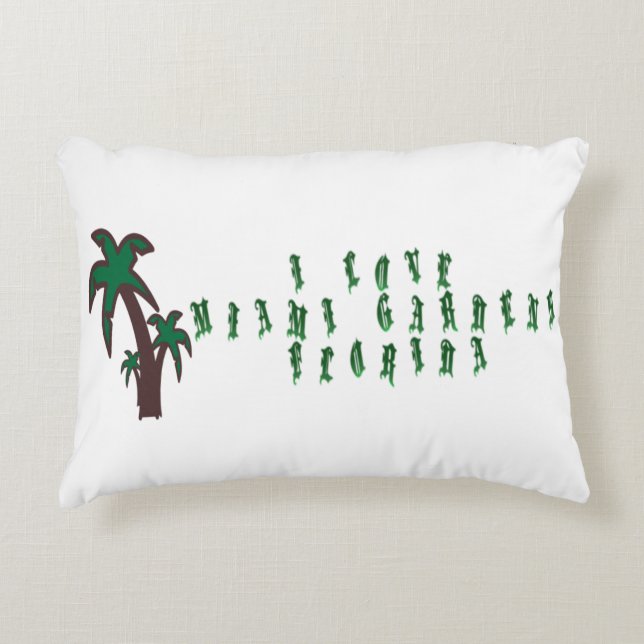 Coussins Décoratifs J'aime Miami Gardens Floride (Devant)
