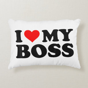 Coussins Décoratifs J'Aime Mon Patron Funny Red Heart Boss Je Coeur Me