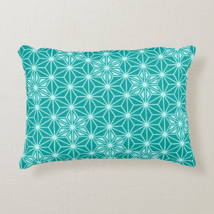 Coussins Décoratifs Japonais Asanoha motif - turquoise