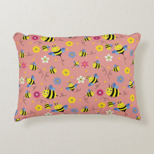 Coussins Décoratifs Jardin de fleurs d'abeilles douces