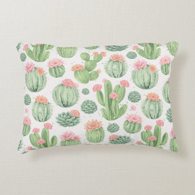 Coussins Décoratifs Jardin de Fleurs de Cactus  (Devant)