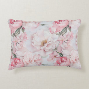 Coussins Décoratifs Jardin de pivoines vintage rose tendre