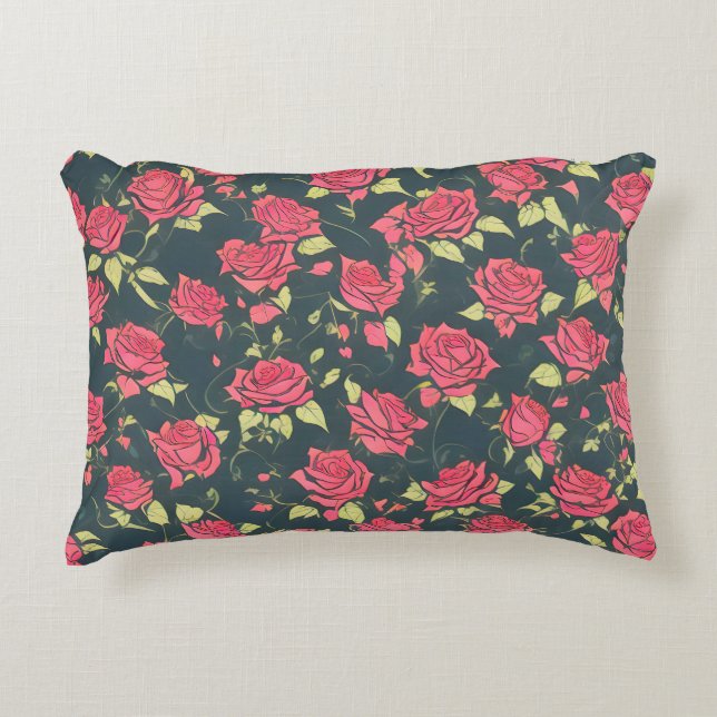 Coussins Décoratifs Jardin de roses romantique (Devant)