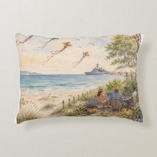 Coussins Décoratifs Jardin d'été au bord de la mer – Plage côtière, Ki