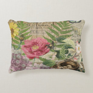 Coussins Décoratifs Jardin Floral de Nid d'Oiseau Papillon Art