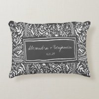 Jardin Floral en Bordure Noire Mariage Personnalis