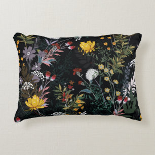 Coussins Décoratifs Jardin floral foncé : Motif nocturne florissant