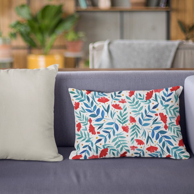 Coussins Décoratifs Jardin magique - rouge et turquoise (Créateur téléchargé)