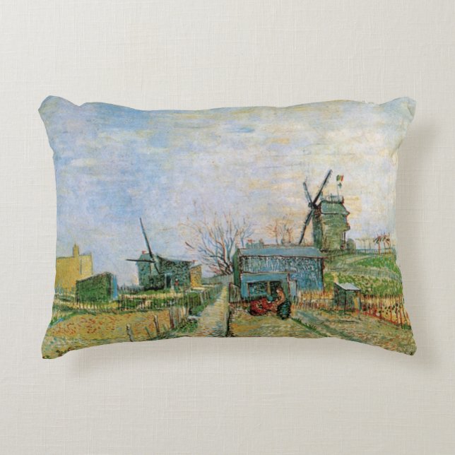 Coussins Décoratifs Jardin végétal à Montmartre par Vincent van Gogh (Devant)