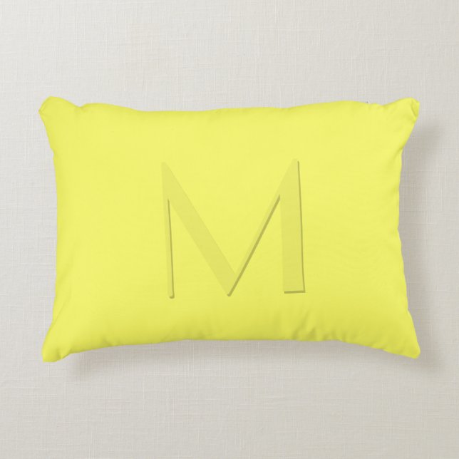 Coussins Décoratifs Jaune doux Monogramme (Devant)