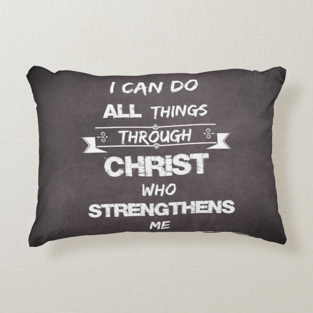 Coussins Décoratifs Je peux faire tout par le Christ Bible Verse (Devant)