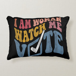 Coussins Décoratifs Je Suis Femme Regardez Moi Voter 2024 Vote Vague B