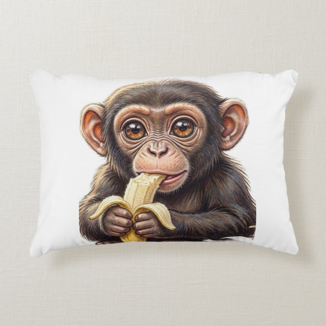 Coussins Décoratifs Je suis un petit chimpanzé espiègle ! (Devant)