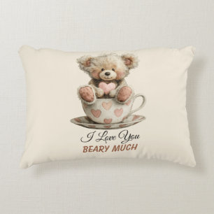 Coussins Décoratifs Je t'aime énormément sur carte postale de tasse