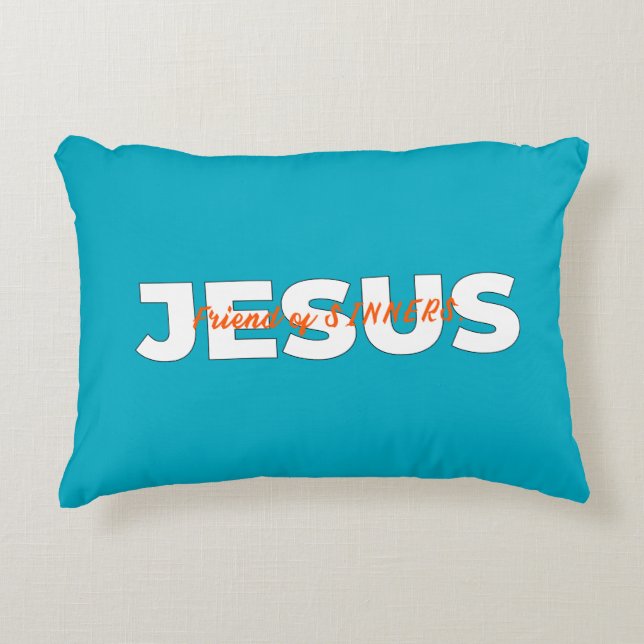 Coussins Décoratifs JÉSUS. Ami de SINNERS. (Devant)