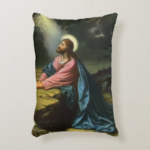Coussins Décoratifs Jésus-Christ vintage priant, jardin de Gethsémani
