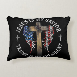 Coussins Décoratifs Jésus est mon sauveur Trump est mon président 2024