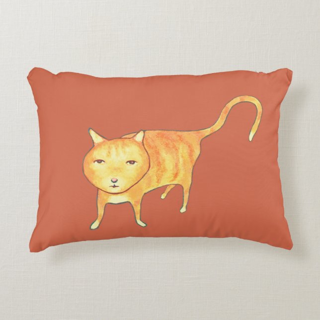 Coussins Décoratifs Joli Chat Orange Apathique (Devant)