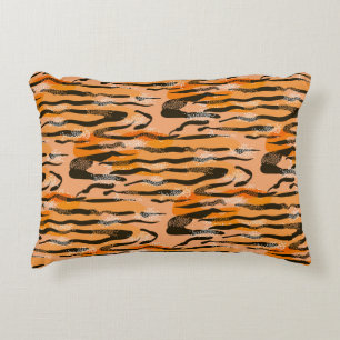 Coussins Décoratifs Joli motif de tigre transparent, couleur pêche