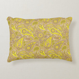 Coussins Décoratifs Joli motif paisley brun jaune