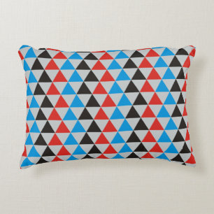 Coussins Décoratifs Joli motif triangle noir rouge bleu + votre idée