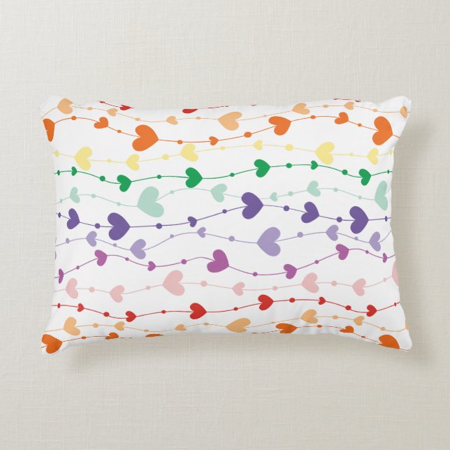 Coussins Décoratifs Joli Rainbow Hearts Enfants Motifs (Devant)