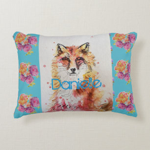 Coussins Décoratifs Joli Renard Rouge Animal Rose Rose de Teinte