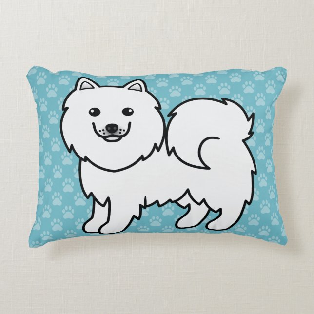 Coussins Décoratifs Joli Samoyède de dessin animé (Devant)
