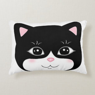 Coussins Décoratifs Joli visage de chat smoking heureux