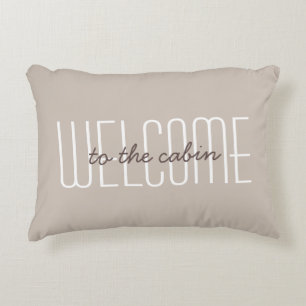 Coussins Décoratifs Jolie Bienvenue à la Cabane Citation Marron Modern
