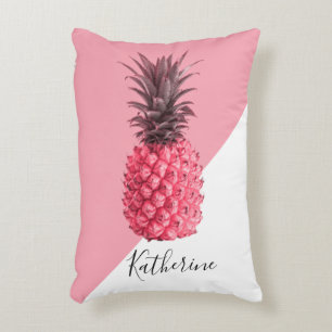 Coussins Décoratifs Jolie ceinture tropicale rose et blanc ananas
