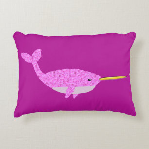 Coussins Décoratifs Jolie fille rose bébé Narwhal double face