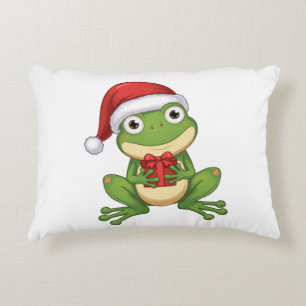 Coussins Décoratifs Jolie grenouille de Noël avec chapeau de Père Noël