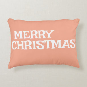 COUSSINS DÉCORATIFS JOLIE MODERNE ÉLÉGANTE JOYEUX NOËL COULEUR PÊCHE