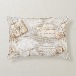 Coussins Décoratifs Jolies lettres d'amour romantiques Roses carmin