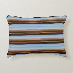 Coussins Décoratifs Jolies rayures bleues marron vintage