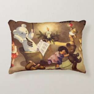 Coussins Décoratifs Jouets de Noël Vintage, Poupées dansantes, Nounour