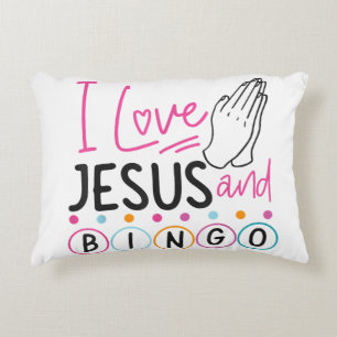 Coussins Décoratifs Joueur de Bingo Jésus Foi Chrétien J'aime Jésus Un