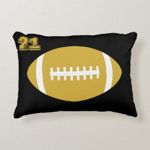 Coussins Décoratifs Joueur de football doré Maillot personnalisé Numér