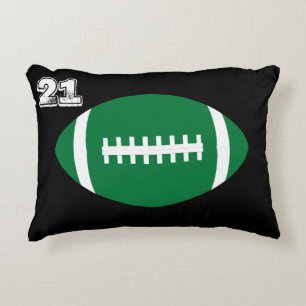 Coussins Décoratifs Joueur de football vert Jersey personnalisé Numéro