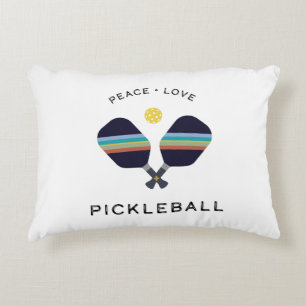 Coussins Décoratifs Joueur de Pickleball Cadeau Paix Amour et Pickleba