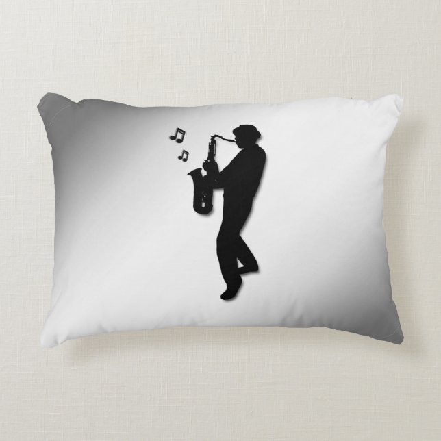 Coussins Décoratifs Joueur saxophone Silver (Devant)
