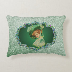 Coussins Décoratifs Jour de la Saint Patrick Lady Green Frame Soft Fau
