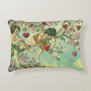 Coussins Décoratifs Jour des Valentines vintages Cupidons victoriens C