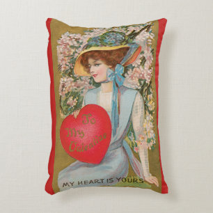 Coussins Décoratifs Jour vintage des Valentines, dame victorienne au c