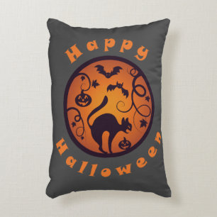 Coussins Décoratifs Joyeuse lanterne d'Halloween araignées et chauves-